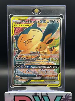 Pokemon TCG- Eevee & Snorlax GX Tag Team SM169 Black Star Promo Sun & Moon Mint! - Image 1