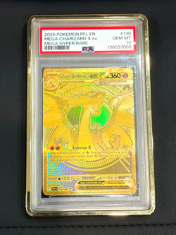 2025 Pokemon Mega Charizard X ex 130/094 PFL EN PSA 10 Mega Hyper Rare - Image 1