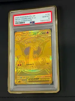 2025 Pokemon Mega Charizard X ex 130/094 PFL EN PSA 10 Mega Hyper Rare - Image 2