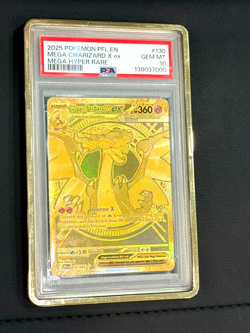 2025 Pokemon Mega Charizard X ex 130/094 PFL EN PSA 10 Mega Hyper Rare - Image 3