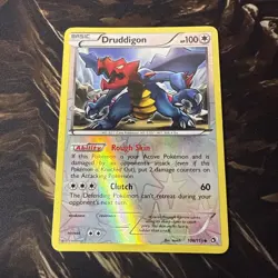 POKEMON DRUDDIGON 106/113 RARE REVERSE HOLOFOIL LEGENDARY TREASURES MP CARD - Image 1