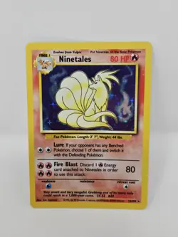 Pokemon TCG Ninetales Base Set Holo Rare 012/102 80 HP English Card - Image 1