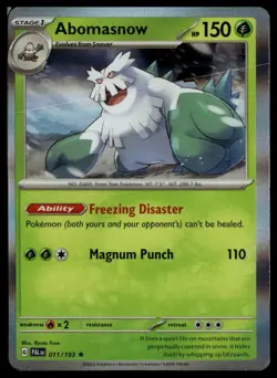 2023 Paldea Evolved Abomasnow #011/193 Reverse Holo - Image 1
