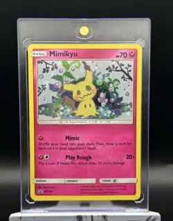 Pokemon TCG- Mimikyu SM163 Team Up Black Star Promo Holo With Swirl NM/Mint! - Image 1