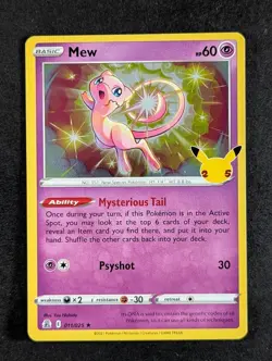 2021 Pokemon MEW #011/025 Celebrations Holo Rare Stamped English (B) - Image 1
