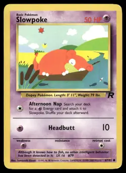 Slowpoke 67/82 Common Team Rocket Pokemon Unlimited Lightly Played - Image 1