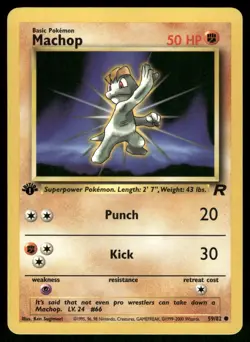Machop 59/82 Common Team Rocket Pokemon 1st Edition Lightly Played - Image 1
