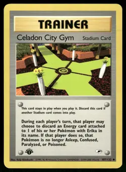 Celadon City Gym 107/132 Uncommon Gym Heroes Pokemon 1st Edition Lightly Played - Image 1
