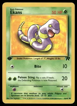 Ekans 56/82 Common Team Rocket Pokemon 1st Edition Lightly Played - Image 1
