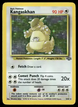 Kangaskhan 5/64 Holo Rare Jungle Pokemon Unlimited Holo Moderately Played - Image 1