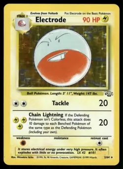 Electrode 2/64 Holo Rare Jungle Pokemon Unlimited Holo Lightly Played - Image 1