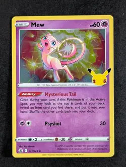 2021 Pokemon MEW #011/025 Celebrations Holo Rare Stamped English (A) - Image 1