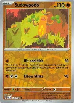 Sudowoodo 109/193 Pokemon Paldea Evolved Uncommon NM Pokemon TCG - Image 1
