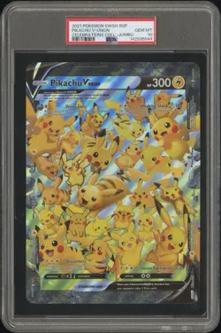 PSA 10 - 2021 POKEMON SWSH BLACK STAR PROMO PIKACHU V-UNION JUMBO - Image 1