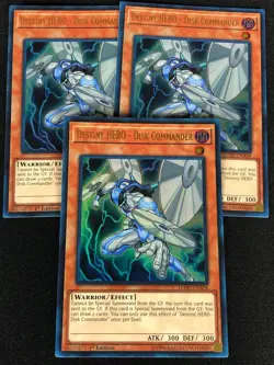 YUGIOH DESTINY HERO DISK COMMANDER LEHD-ENA08 1ST ULTRA X3 (NM) - Image 1