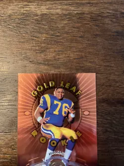1997 Leaf - Gold Leaf Rookie Orlando Pace #180 Fractal Matrix (RC) Rams NFL Card - Image 2