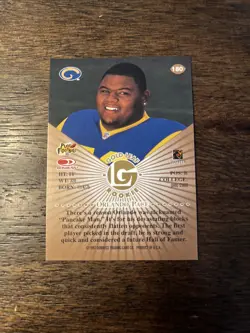1997 Leaf - Gold Leaf Rookie Orlando Pace #180 Fractal Matrix (RC) Rams NFL Card - Image 4
