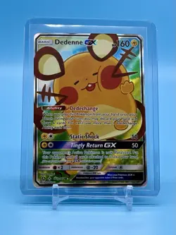 Pokemon TCG Dedenne GX Full Art Ultra Rare Holo Card 195a/214 Unbroken Bonds - Image 1
