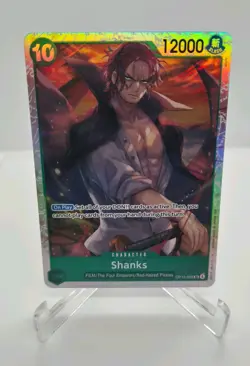 One Piece Shanks OP13-028 Foil 10 Cost 12000 FILM Red-Haired Pirates Card - Image 1