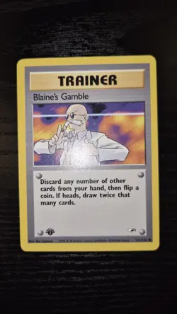 Blaine's Gamble 121/132 1st Edition Gym Heroes Pokemon Card NM TCG WOTC Vintage - Image 1