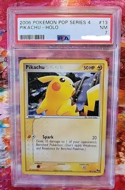 PSA 7 NM Pikachu HOLO Pop Series 4 Pokemon Card #13/17 - Image 1