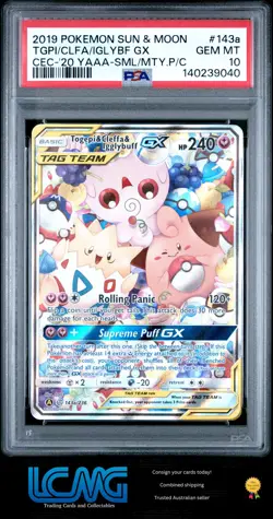 2019 Pokemon Cosmic Eclipse #143a Togepi Cleffa Igglybuff PSA 10 - Image 1