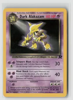 Dark Alakazam #18/82 Team Rocket Non Holo Rare Pokemon TCG DAMAGED READ - Image 1