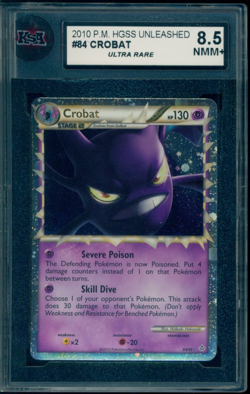 2010 Pokemon Unleashed #84 Crobat Prime Holo KSA 8.5 NMM+ - Image 1
