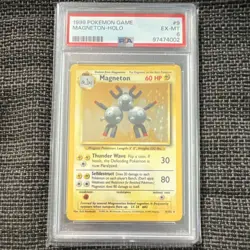 Pokemon 1999 Magneton Base Set Holo Rare PSA EX-MT 9/102 English - Image 1