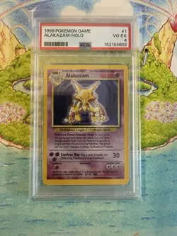 Pokemon Alakazam Base Set Holo Rare WoTC 1999 English PSA 4 #1/102 - Image 1