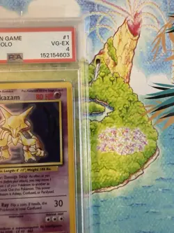 Pokemon Alakazam Base Set Holo Rare WoTC 1999 English PSA 4 #1/102 - Image 2