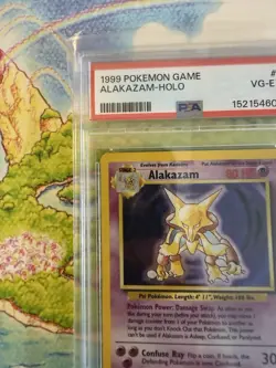 Pokemon Alakazam Base Set Holo Rare WoTC 1999 English PSA 4 #1/102 - Image 3
