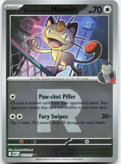 Team Rocket's Meowth (Team Rocket) ME: Ascended Heroes 161/217 NM/M Pokemon Holo - Image 1