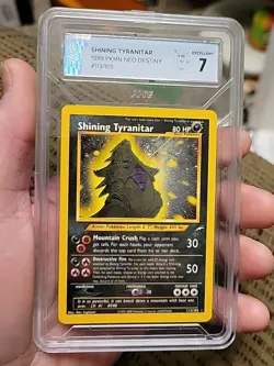 Shining Tyranitar 113/105 Pokemon TCG 1999 Neo Destiny English Grade 7 Excellent - Image 1