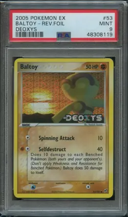 Pokemon Baltoy Reverse Holo PSA 9 Mint 53/107 Deoxys - Image 1