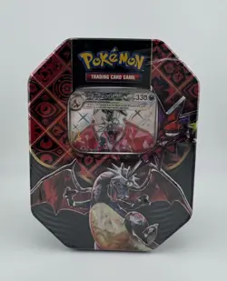 NEW Pokemon Scarlet & Violet Paldean Fates Charizard EX Tin - 4 Pack - SEALED - Image 1