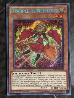 Yugioh Disciple of Nephthys HISU-EN002 Secret Rare 1st Ed NM - Image 1