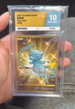 PSA 10 GEM MINT Mew Full Art Gold Pokemon Celebrations 025/025 2021 Card #025 - Image 1