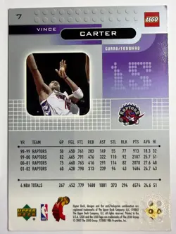 2002-03 Upper Deck Lego Sports Gold Foil Vince Carter #7 HOF (A12) - Image 2