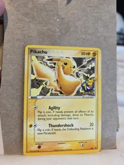 Pokemon Card - Pikachu 10th Anniversary Black Star Promo 012 Stamped - Image 1