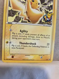 Pokemon Card - Pikachu 10th Anniversary Black Star Promo 012 Stamped - Image 3