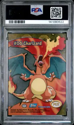 2000 TOPPS POKEMON TV ANIMATION CLEAR CARDS #PC3 CHARIZARD PSA 9 - Image 2