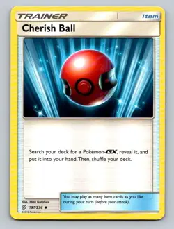 2019 Pokemon Card SM Unified Minds Cherish Ball 191/236 - Image 1