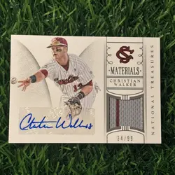 2015 Panini National Treasures College /99 Christian Walker #42 Rookie Auto RC - Image 1
