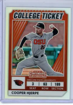 2022 Panini Elite Extra Edition College Tickets Optic Holo Cooper Hjerpe #22 - Image 1