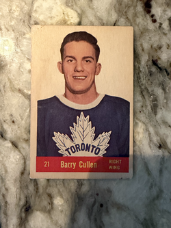 1955-56 Parkhurst Barry Cullen #21 Vintage Hockey Card – Maple Leafs - Image 1