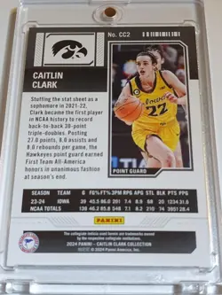 2024 Panini Caitlin Clark Rookie Collection #CC2 GOLD /99 Holo College Conteders - Image 3