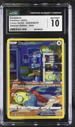 Pokemon CGC 10 Dunsparce GG23/GG70 Crown Zenith Galarian Gallery Gem Mint - Image 1