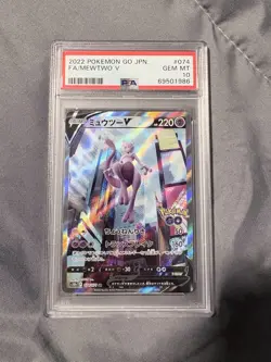 Pokemon Go Mewtwo v 074 PSA 10 Japanese 2022 - Image 1