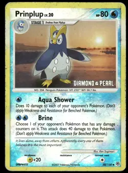 Pokemon Prinplup - [Diamond & Pearl] Promo Burger King Promos 058/130 HP Holo - Image 1